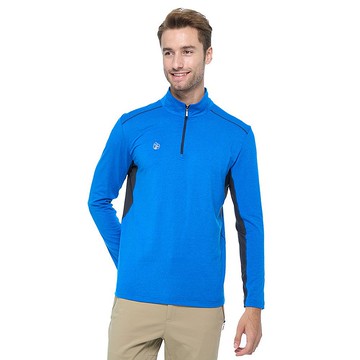 【Wildland 荒野】彈性開襟保暖衣 男 寶藍色 0B02612-70