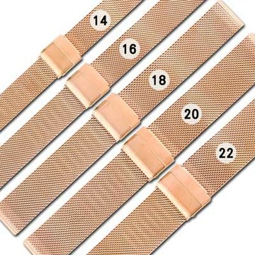 Watchband / DW代用 各品牌通用 附工具 米蘭編織不鏽鋼錶帶 玫瑰金