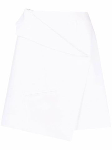 Alexander McQueen - asymmetric miniskirt - women - Cupro/Wool - 40 - Neutrals