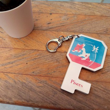 AR十二星座系列 壓克力手機架鑰匙圈 雙魚座 客製化禮物 鑰匙包