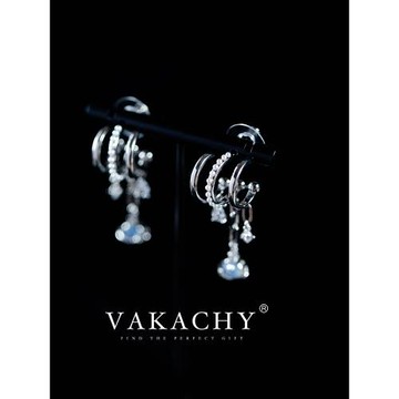 復古流蘇耳釘女貓爪藍寶石小眾設計高級感氣質輕奢鋯石吊墜銀耳飾