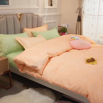 #簡約純色上用品單床被套四件套春秋夏季少床女心公主風被罩三件