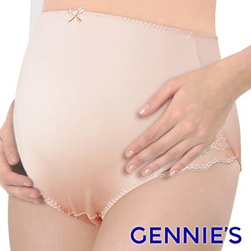 Gennies奇妮 戀戀蕾絲孕婦高腰內褲(淺膚GB22)