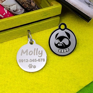 【FulgorJewel】狗牌 寵物吊牌 姓名牌 免費刻字 不鏽鋼 瘋狂狗狗