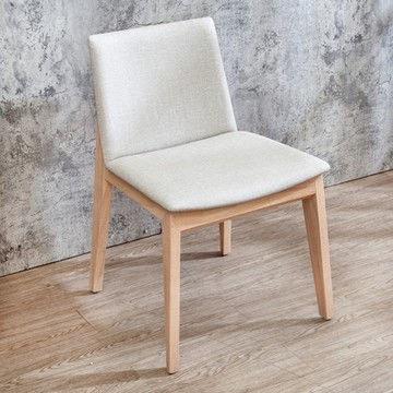 Boden-納西米色布紋皮革實木餐椅/單椅-鄉村木紋色-50x56x78cm