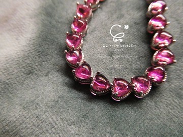 粉碧璽925純銀手鍊 碧璽 純銀手鍊 925純銀 晶晶工坊-love2hm 2821