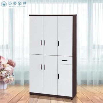 【築夢家具Build dream】防水塑鋼家具 六門一抽屜 置物櫃 鞋櫃- 3.2尺