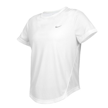 nike 女運動短袖t恤-運動 上衣 休閒 dri-fit 白銀