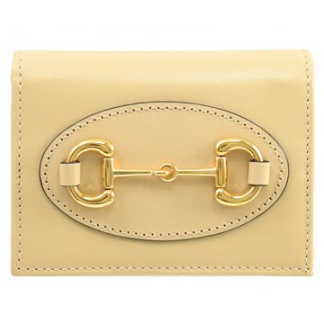 GUCCI 621887 1955系列 Horsebit 馬銜釦對開零錢短夾.裸膚色