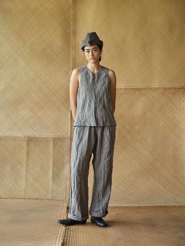 復古文青 / 亞麻褲子 / 休閒直筒褲