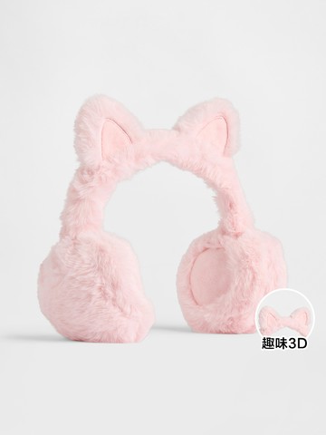 女幼童裝 動物造型耳罩-粉色