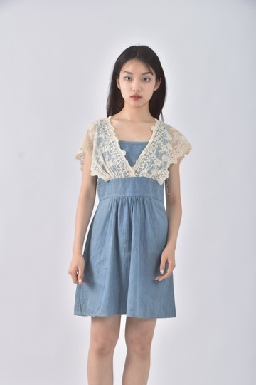 (M) pazzo蕾絲藍色洋裝