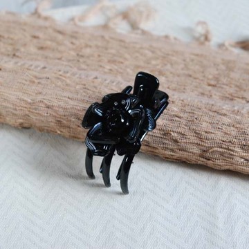 瑰麗舞,花三爪夾,怪手夾,抓夾-黑