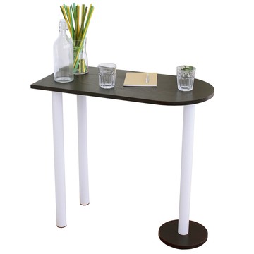 【頂堅】蛋頭形餐桌/洽談桌/吧台桌-深40x寬80x高75公分-二色深胡桃木色