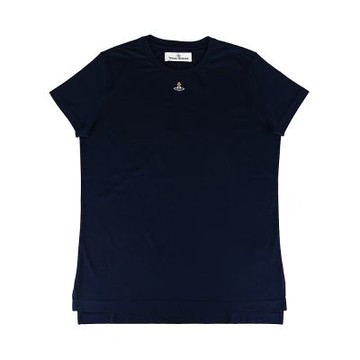 Vivienne Westwood Orb Peru 針繡星球LOGO純棉短袖T恤(女款/深藍)