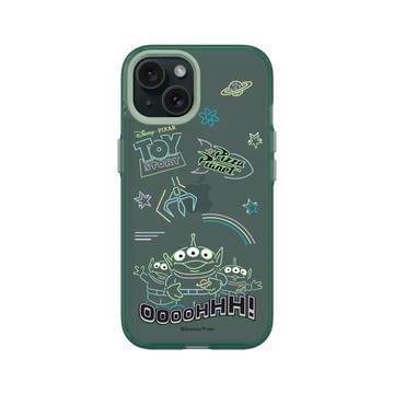 iPhone 15 Clear 憂墨綠 - 迪士尼-玩具總動員 Toy Story - Oooohhh 霓虹世界