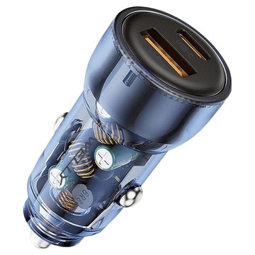 welly 淨透 PD60W急速充電 雙孔USB車充 12V/24V通用  WD03-1260CA  藍色