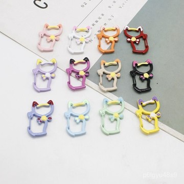 😄桃園上新😄【1364人收藏】彩色手繪滴油貓咪彈簧扣異形龍蝦扣鑰匙扣diy手機鏈箱包五金掛扣 MRKP