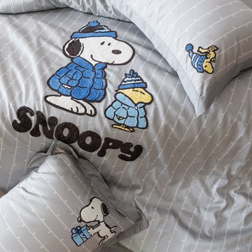 【PEANUTS™史努比聯名款】(單人/雙人/加大) / 60支抗菌天絲織棉兩用被床包組  / 暖暖冬日 / HOYACASA