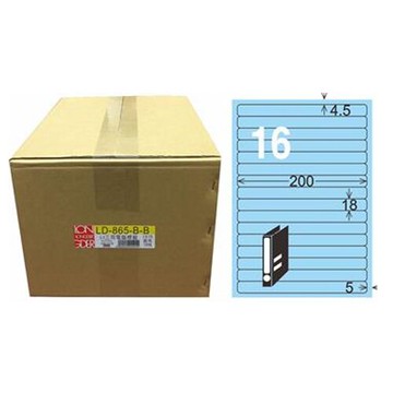 【龍德】A4三用電腦標籤 18x200mm 淺藍色1000入 / 箱 LD-865-B-B【APP滿額下單10%點數(單一帳號最高5000點)】1/31止
