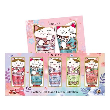 【UNICAT】花花世界5入 招財貓護手霜禮盒+花樣招財貓護手霜2入禮盒 共2盒