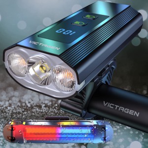 Victagen Bike Lights 8000 Lumen Bike Lights for Night Riding Cree LED Bike Headlight Super Bright Bicycle Light with High