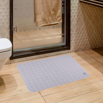 頂級軟式珪藻土吸水地墊 40x60cm 灰格紋