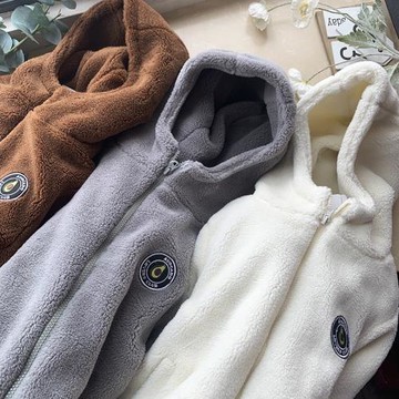 男童棉服保暖冬季新款兒童夾棉外套加厚連帽寶寶羊羔絨拉鏈開衫K