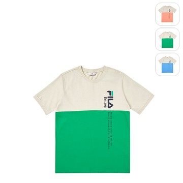 【FILA】中性 短袖 圓領T恤-綠色 1TEY-1410-GN