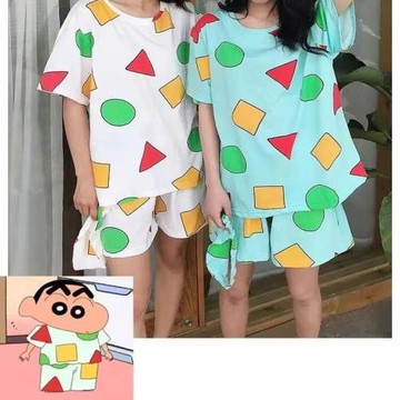 2025新款蠟筆小新睡衣女款夏季長袖長褲套裝夏天可愛卡通家居服女