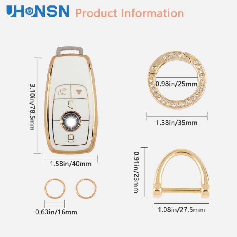 UHONSN メルセデスベンツ用キーフォブカバー プレミアムソフトTPUキー