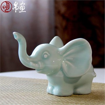 客廳陶瓷大象工藝品擺件小件景德鎮茶寵茶室可愛創意家居裝飾