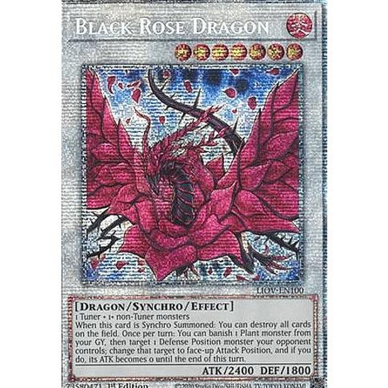 遊戯王 LIOV-EN100 ブラック・ローズ・ドラゴン Black Rose Dragon (英語版 1st Edition スターライトレア)  Lightning Overdrive | LINEブランドカタログ