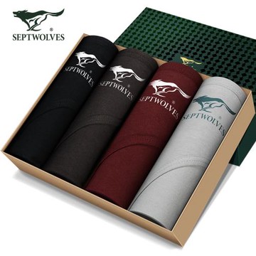 七匹狼男士三角褲純棉彈力男內褲親膚舒適透氣褲衩青年大碼褲頭