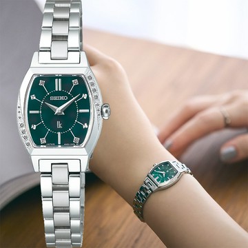 SEIKO 精工 LUKIA 節慶限量 靜謐冬日森林 酒桶型鑽石珍珠貝女錶-21mm(SSWA017J/4N30-01D0G)