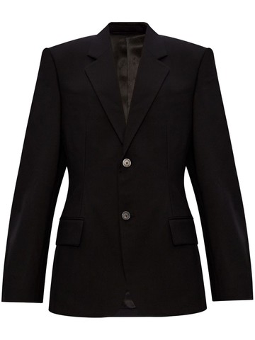 Balenciaga - single-breasted wool blazer - women - Wool - 38 - Black