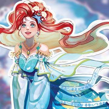 美人魚 (uha) 東方復古女孩貼紙