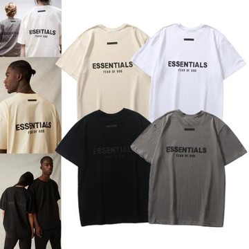 essentials美式高街潮流夏情侶ins背后立體硅膠字母短袖t恤潮FOG