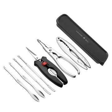其他料理用品 ZHAIXIAOER 不鏽鋼吃螃蟹工具 家用剝螃蟹工具 吃大閘蟹專用蟹鉗蟹針蟹剪 八件套組