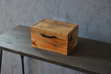 0310mito 日本檜木行李箱收納盒 L尺寸 黑色提把款