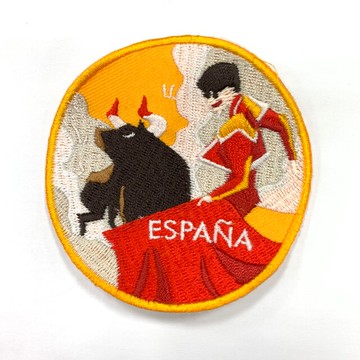 西班牙鬥牛 刺繡貼布 電繡貼 背膠補丁 地標熨斗刺繡徽章 胸章 立體繡貼 裝飾貼 繡片貼 燙布貼紙