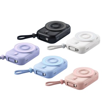 HANG cutei 迷你無線磁吸快充行動電源 10000mAh USB-C雙向閃充 自帶Type-C線