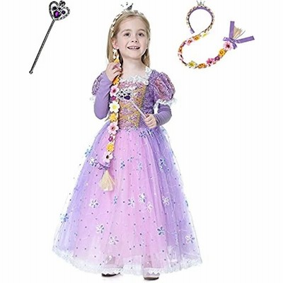 Hnokle プリンセス ドレス ラプンツェル 髪長姫 子供 キッズ 女の子 お姫 ワンピース コスプレ コスチューム レース なりきり 舞台服 仮装 通販 Lineポイント最大get Lineショッピング