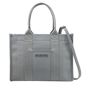 BALENCIAGA 巴黎世家 671402 Hardware 質感帆布兩用小托特包.灰