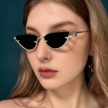 街頭風嘻哈潮流太陽鏡金屬半框漸變色非主流墨鏡女時尚穿搭眼鏡