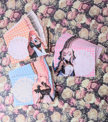 原創貼紙設計 玫瑰花便條紙 卡片與拼貼素材 Pinkoi限定組合