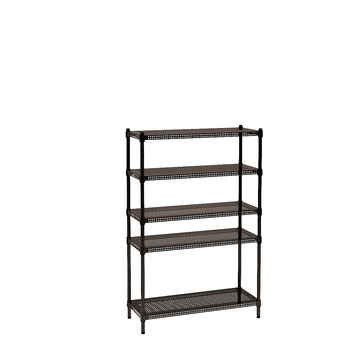 [客尊屋]粗管/沖孔/35x90x135hcm 黑武士沖孔 五層架黑武士