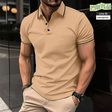 【商務休閒】男士POLO衫 短袖T恤 翻領衫 夏季上衣 商務男裝 純棉透氣 吸溼排汗 抗皺免燙 通勤休閒兩穿