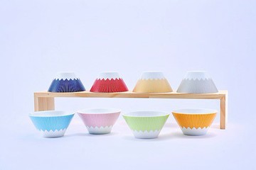 富士山陶瓷杯 (矮杯)   金黄色