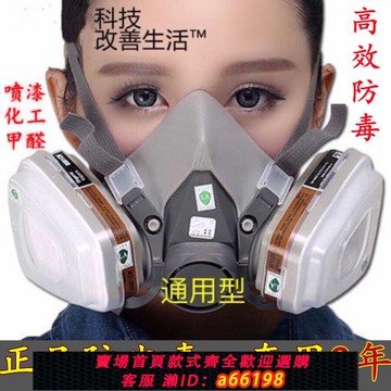 【台灣公司 可開發票】6200防毒面具噴漆甲醛裝修打磨粉塵專用防塵面具油漆農藥面罩防護